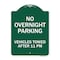 Signmission No Overnight Parking Vehicles Towed After 11 Pm, Green & White Alum Sign, 18" x 24", GW-1824-23827 A-DES-GW-1824-23827 - alternate 1